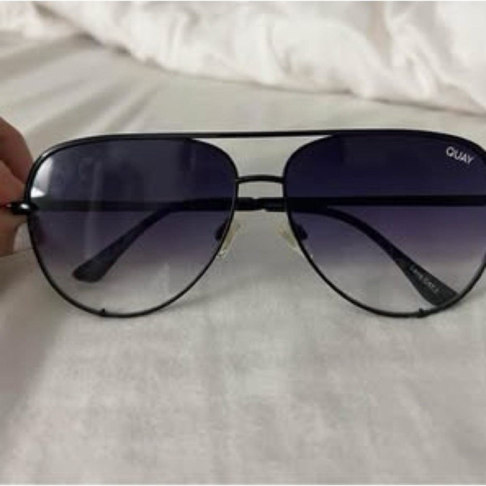 Quay Black Aviator Sunglasses
